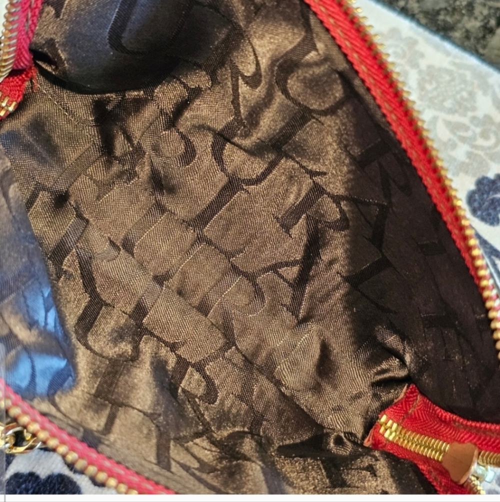 Furla Leather Clutch EUC with Crossbody Chain & Charm added - Picture 7 of 16